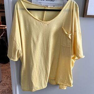 Zenana Outfitters Sunny Yellow Short Sleeve Top
